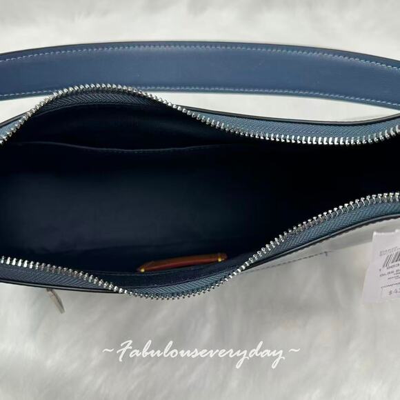 Coach Teri Hobo Crossbody Shoulder Bag In Signature Canvas CAK28 Dark Denim NWT - Picture 7 of 10